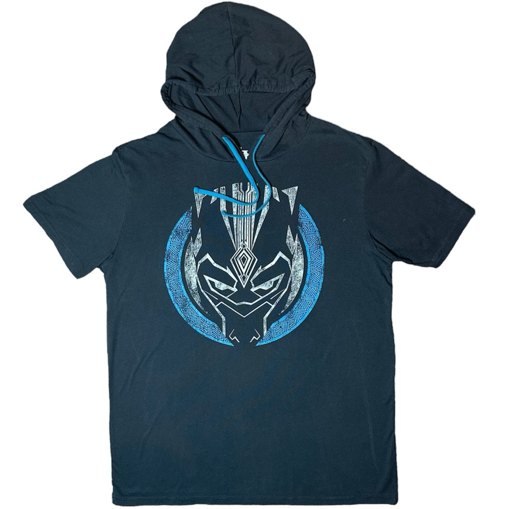 Marvel Black Panther Men's Black Lightweight Hoodie Sweatshirt Size XL